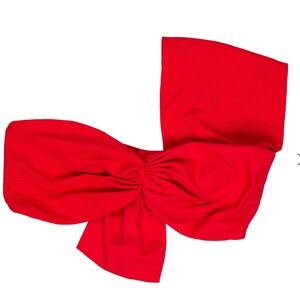 Marysia Venice Bow Bikini Top Poppy Red | Designer Swim Small